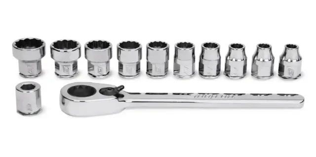 PIPESETT 1/4" DR. 12PT M/SKRALLE METRISK 112RTMA - 12 Deler - Snapon 