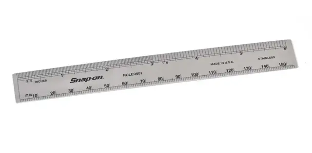 LINJAL STÅL TOMMEMÅLING  6" - 2 SIDIG Snapon - RULER601 