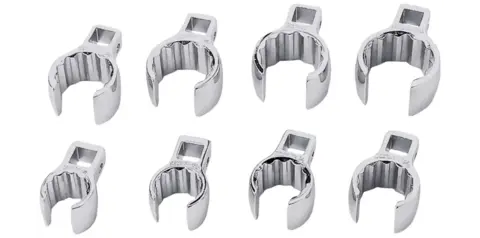 KRÅKEFOT SETT 3/8" TOLVKANT 5/8 - 1-1/6" Ring 8 Stk Snapon