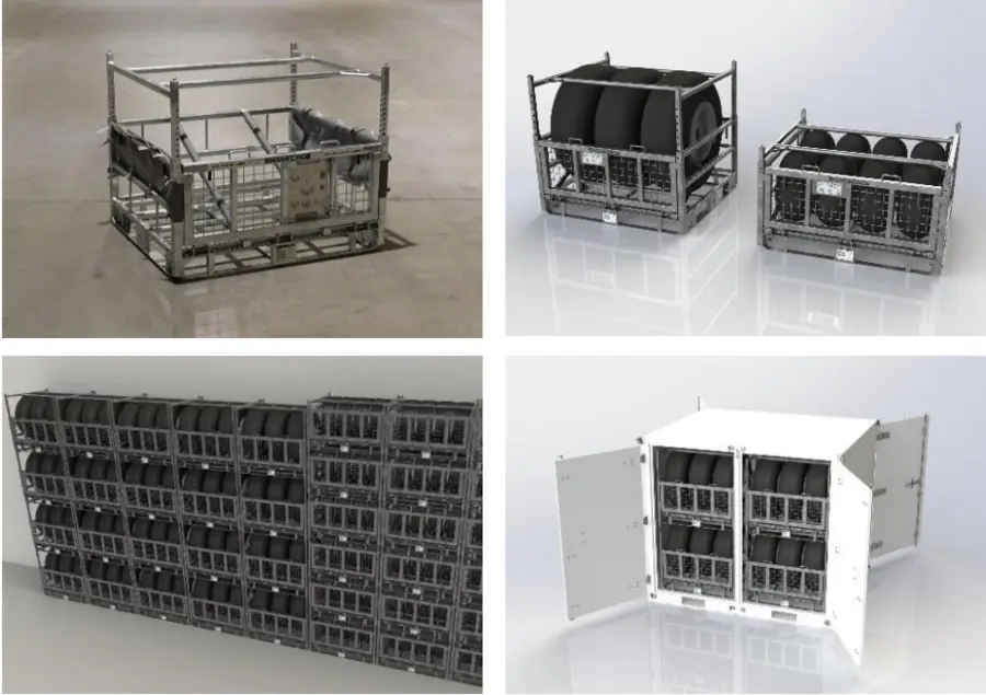 DEPLOYMENT CAGE MAIN/NOSE AC WHEELS For Container, storage, WST XS 
