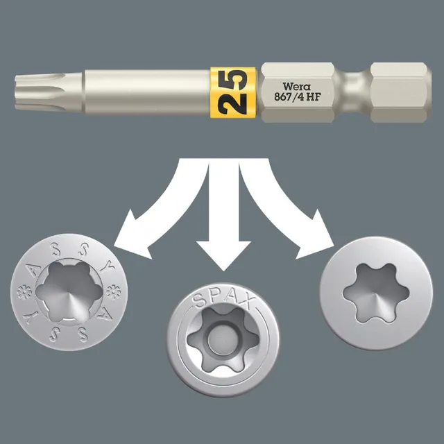 BITS 1/4" TORX® HF TX25 50MM 867/4 HF Wera 