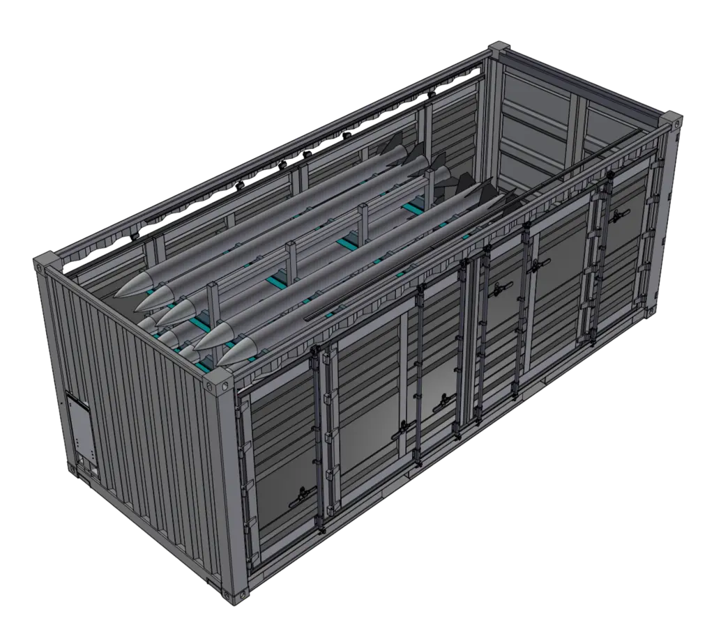 CONTAINER AMRAAM MISSILE 20F ISO Fitted for 16-24 ea. Amraam missiles 