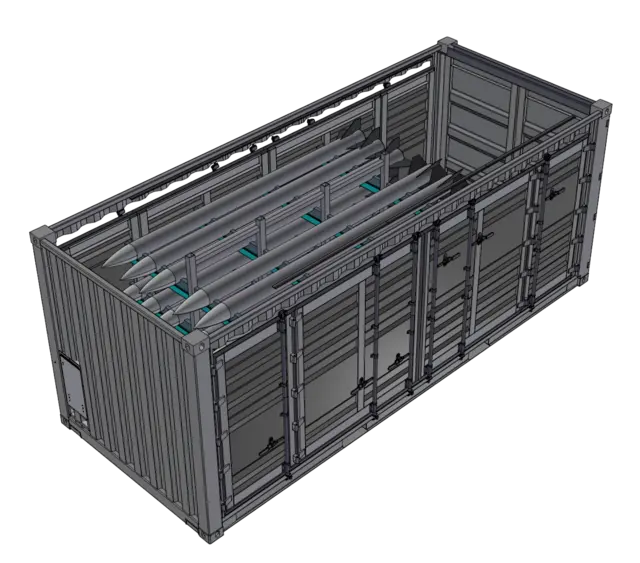 CONTAINER AMRAAM MISSILE 20F ISO Fitted for 16-24 ea. Amraam missiles 