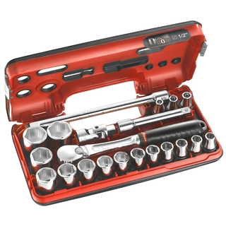 PIPESETT 1/2" DR. 8-32MM SEKSKANT 21 DELER SL.DBOX1 - Facom