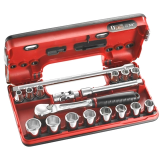 PIPESETT 3/8&quot; DR. 8-22MM 18 DELER DBOX - Facom