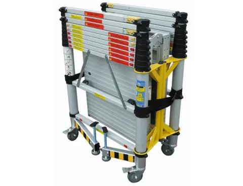 TELESKOPISK ARBEIDSPLATTFORM STILLAS 2M Alu, Justerbar høyde 0,3 - 2 meter,55 kg