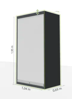 VERKSTEDSKAP M. RULLEPORT 1038X691X1950 54X27E, NCS 6502-B, gr&#229;, Lista