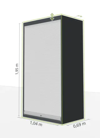 VERKSTEDSKAP M. RULLEPORT 1038X691X1950 54X27E, NCS 6502-B, gr&#229;, Lista