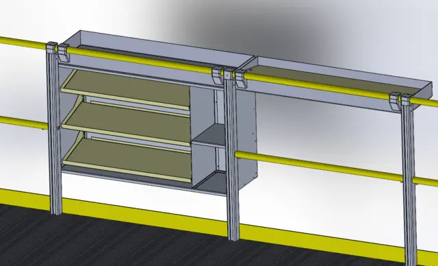 CABINET FOR RAILING SERVICE MODULES Powdercoated, Service maintenance moduls 