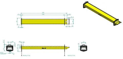 L&#216;FTEBOM FOR TRUCK 4 TONN JUSTERBAR 2 stk heisplater m/krok, 4 Tonn
