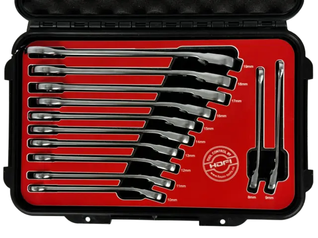 KOMB. NØKKELSETT M/ SKRALLE 8-19MM 12STK FACOM -  Leveres i koffert 467B - FTC 