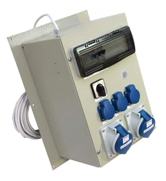 CONTAINERINNTAK 32A 230V 12kW, Lysbryter, 3 x 230v, 2 x 16A-3P