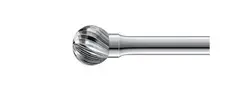 ROTERENDE FIL BALL Ø6MM CUT 4 3mm stamme carbid burr - L 40mm