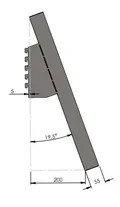 STÅLHYLLE SKRÅSTILT 900X600MM M/OPPKANT 54mm oppkant,  Systemvegg, S6502-B - FTC 