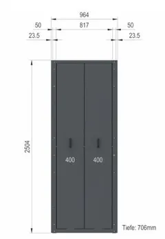 VÅPENSKAP H2504xB964xD706MM 80 RIFLER Grå NCS S 6502-B, FTC 