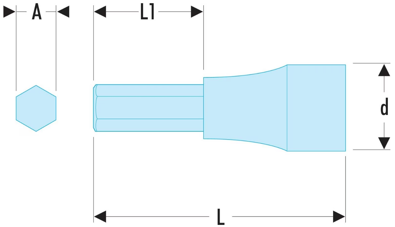 PIPE 1/2" DR. INNVENDIG SEKSKANT 5MM Unbrako - Facom 