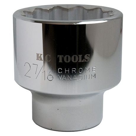 PIPE KORT 1" DR. TOLVK. 1-11/16" Krommet og polert - KC Tools