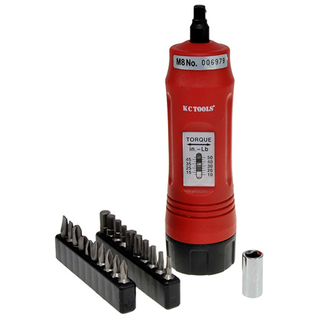MOMENTTREKKER 1/4&quot; 1.1-5.6NM M/Bits I Plastkoffert KC Tools