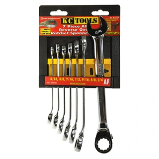 KOMB.N&#216;KKEL SETT M/SKRAL 5/16-3/4&quot; 7Stk 5/16-3/4&quot; Tum Revers KC Tools