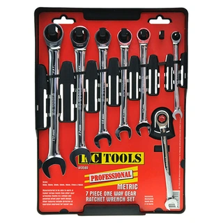 FASTN&#216;KKELSETT 8-19MM M/SKRALLEF. En Vei, Polert, 7 Stk,  KC Tools