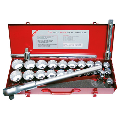 PIPESETT 3/4&quot; DR. MM &amp; AF 26 DELER 22-50mm 1&quot;-2&quot; 12kant Metallboks KC Tools