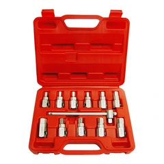 OLJEPLUGGSETT 12 DELER 6- OG 4-KANT I Plastkoffert KC Tools