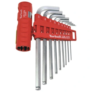 SEKSKANTN&#216;KKELSETT TURBALL TOMMER 9-Delers 1/16&quot; - 3/8&quot; M/Holder KC Tools
