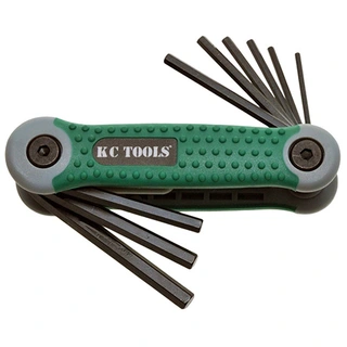SEKSKANTN&#216;KKELSETT FOLDBAR TOMMER Gummiert 5/64-1/4&quot; KC Tools