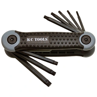 SKRUTREKKERSETT FOLDBAR TORX Gummiert T9-T40 KC Tools