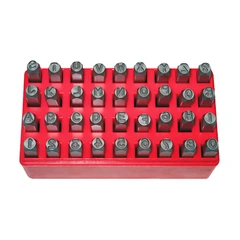 STEMPEL, TALL- OG BOKSTAV KC TOOLS 11mm Firkant, A-Z Og 1-9 ,36Stk KC Tools