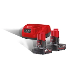 BATTERISETT M12 6.0AH NRG-602 2stk batteri og lader - Milwaukee