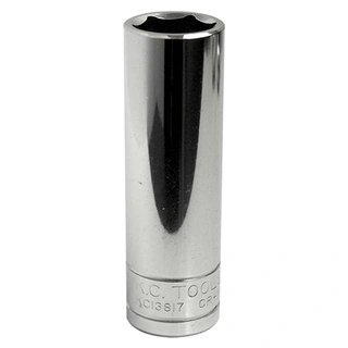 PIPE LANG 1/2&quot; SEKSKANT - METRISK Forniklet, forkrommet, polert KC Tools