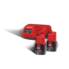 BATTERISETT M12 2.0AH NRG-202 2stk batteri og lader - Milwaukee