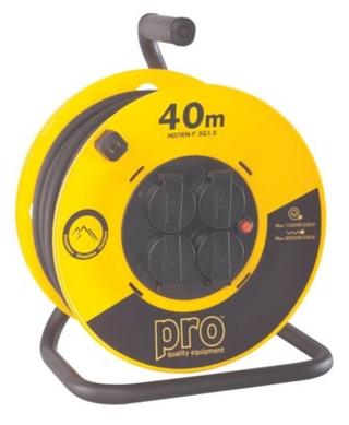 KABELTROMMEL PRO 40M GUMMI 3G1.5MM2 Kabelkvalitet H07Rn-F