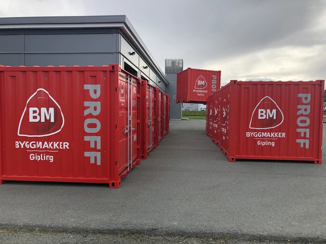 CONTAINER 10 FOT BM type 2 - RAL3020 BM type 2 - Lys + varme UTEN  innredning 