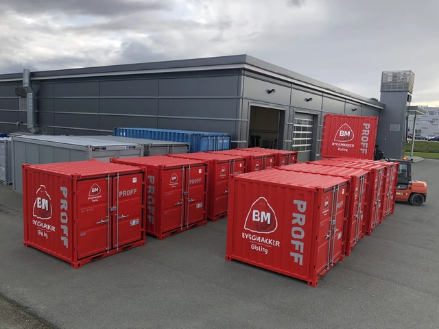 CONTAINER 10 FOT BM type 1 - RAL3020 BM type 1 - Åpen container, BM profilert 