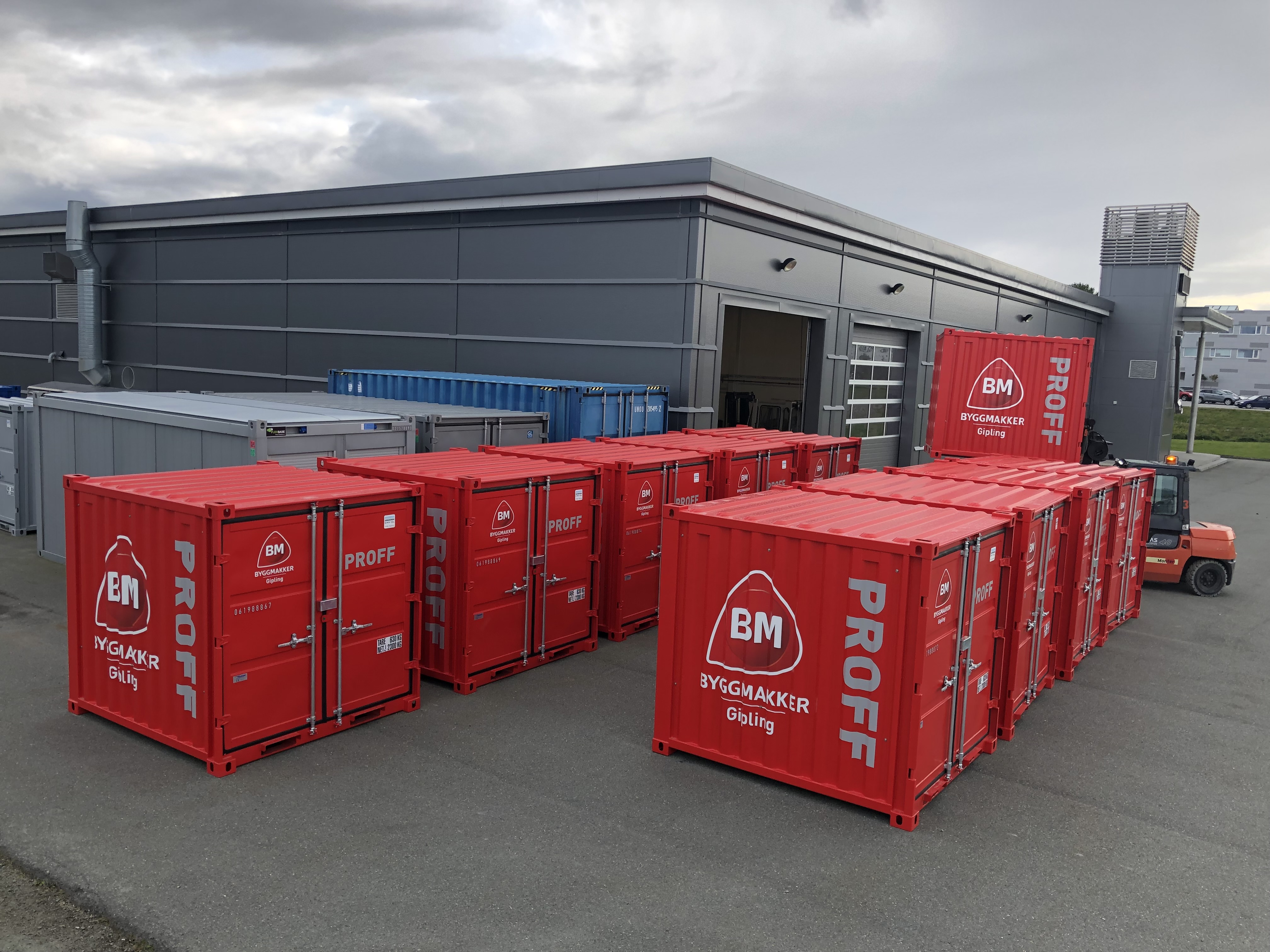 CONTAINER  8 FOT BM type 1 - RAL3020 BM type 1 - Åpen container, BM profilert 