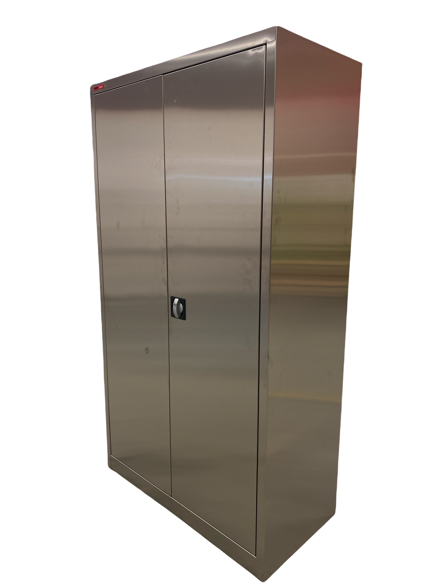 VERKSTEDSKAP RUSTFRITT B1000 D500 H1800 2 dører, 4 hyller, AISI 304, låsbart 