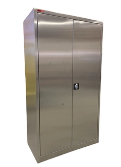 VERKSTEDSKAP RUSTFRITT B1000 D500 H1800 2 d&#248;rer, 4 hyller, AISI 304, l&#229;sbart