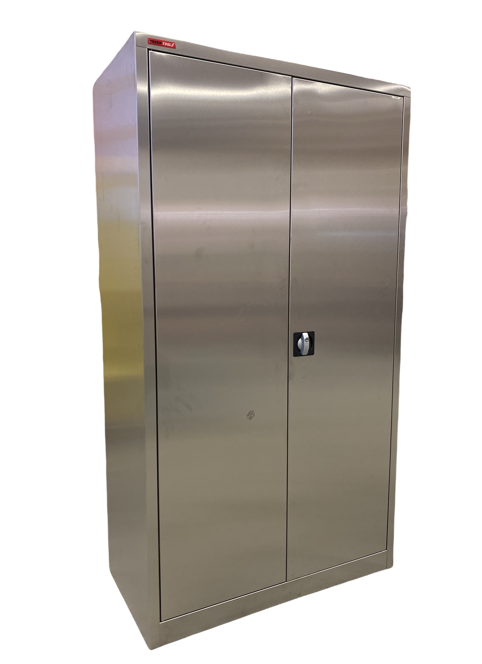 VERKSTEDSKAP RUSTFRITT B1000 D500 H1800 m/perforerte hyller for enkelt renhold 