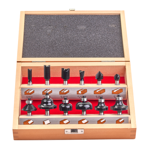 FRESESETT 12 DELER 8MM SKAFT MILWAUKEE