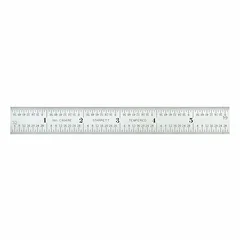 LINJAL ST&#197;L TOMMEM&#197;LING  6&quot; LENGDE C604RE-6 - Starrett