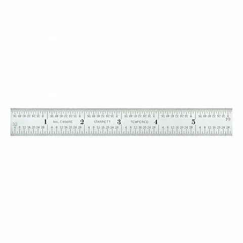 LINJAL STÅL TOMMEMÅLING  6" LENGDE C604RE-6 - Starrett 