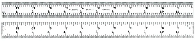 LINJAL STÅL TOMMEMÅLING 12" LENGDE C604RE-12 - Starrett 
