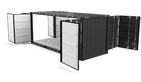 CONTAINER 20´ FULL SIDE ACCESS R+ L RAL 7012 Grey, Low Cube,  FTC 