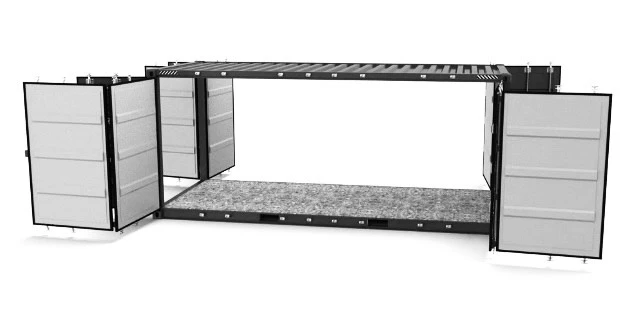 CONTAINER 20´ FULL SIDE ACCESS R+ L RAL 7012 Grey, Low Cube,  FTC 