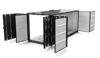 CONTAINER 20&#180; FULL SIDE ACCESS R+ L RAL 7012 Grey, Low Cube,  FTC