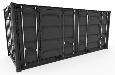 CONTAINER HEAVY LOAD 20´ FULL ACCESS Incl. Racking, RAL 7012 Grey, Custom 