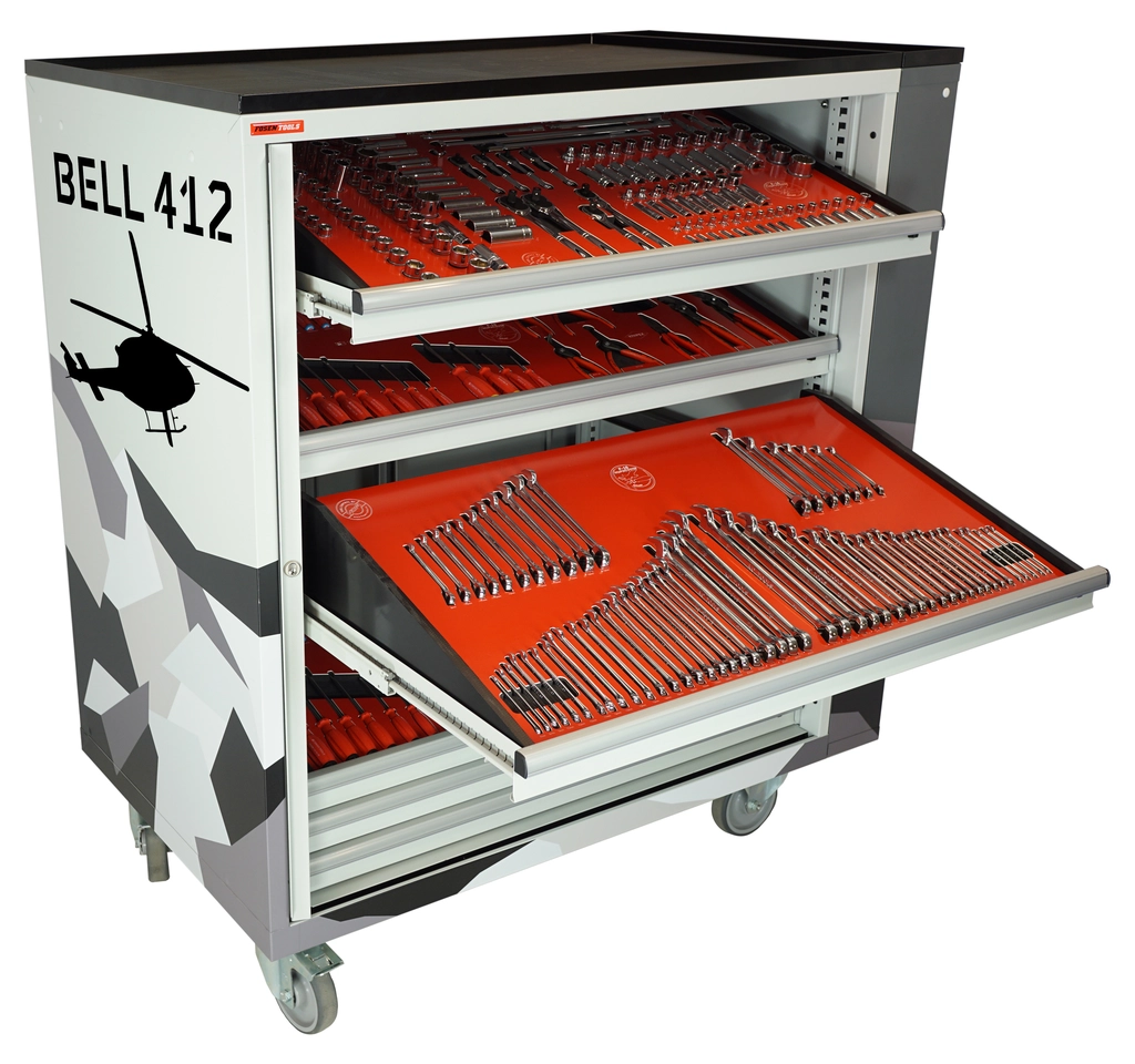 ROLLER CABINET AVIATION BELL-412 Inclined drawers, side cabinet, FTC 