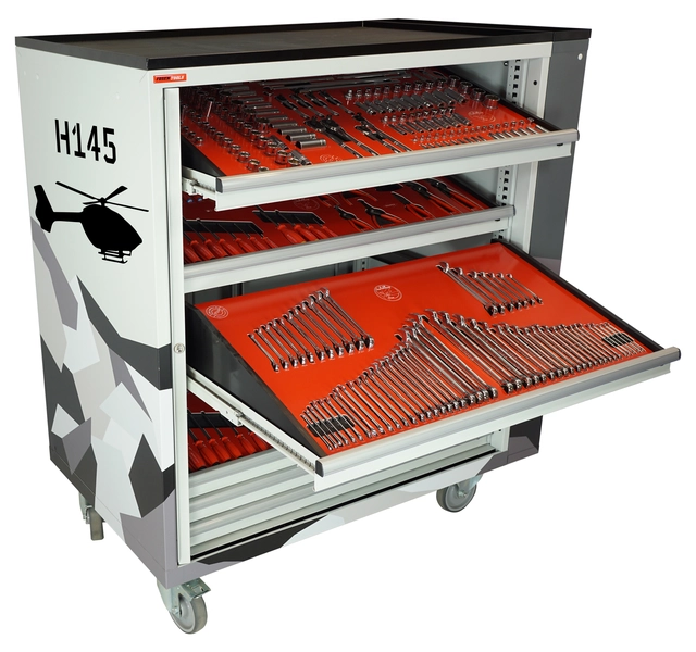 ROLLER CABINET AVIATION H145 Inclined drawers, side cabinet, FTC 